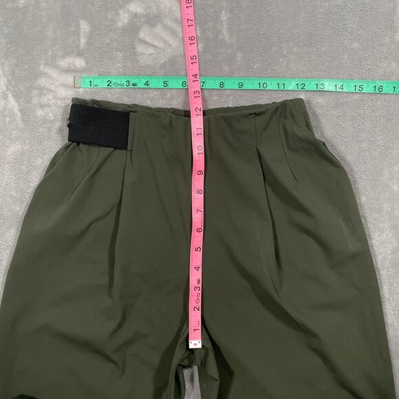 Aday Turn It Up Pants Small Green High Rise Stretch Travel Capsule Chic Pleated - Picture 10 of 13